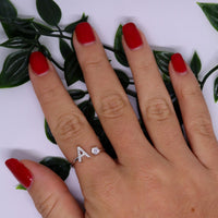 AURA Adjustable Initial Diamond Ring