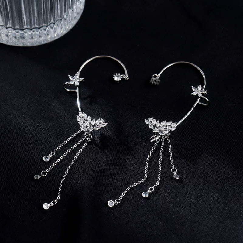 Aurora Butterfly Tassel Earrings