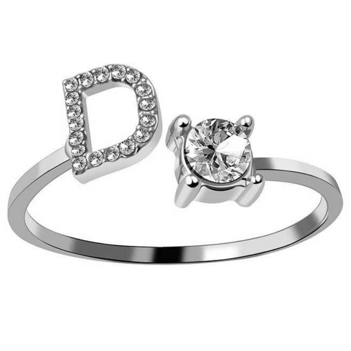 AURA Adjustable Initial Diamond Ring