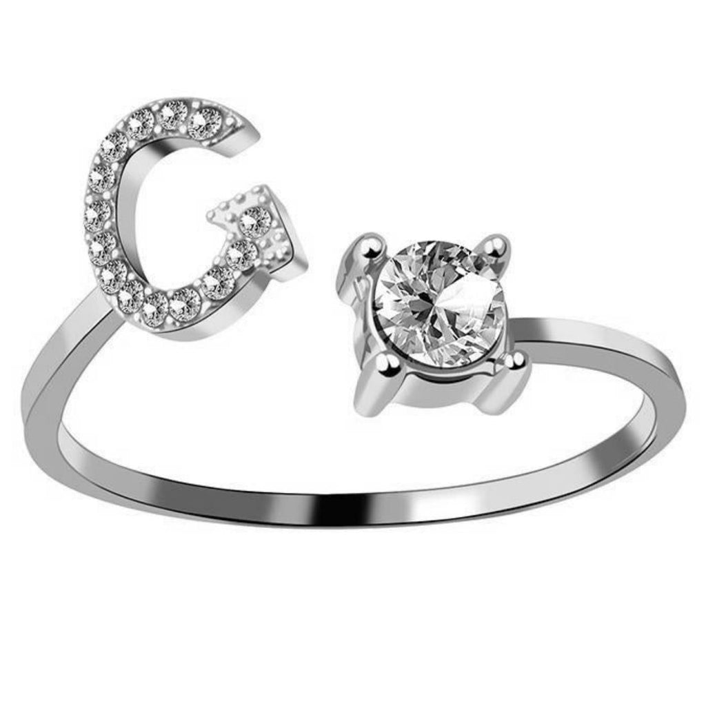 AURA Adjustable Initial Diamond Ring
