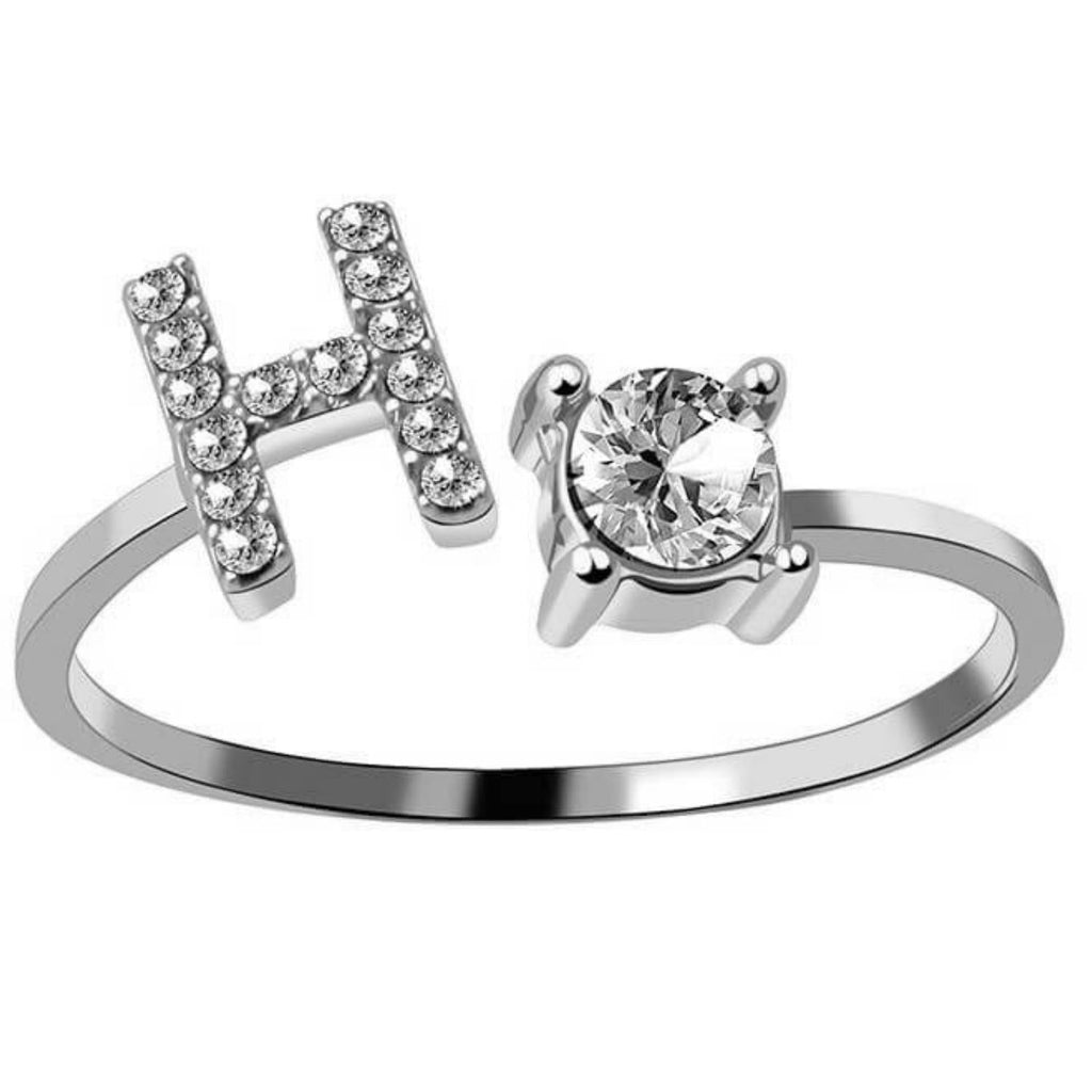 AURA Adjustable Initial Diamond Ring