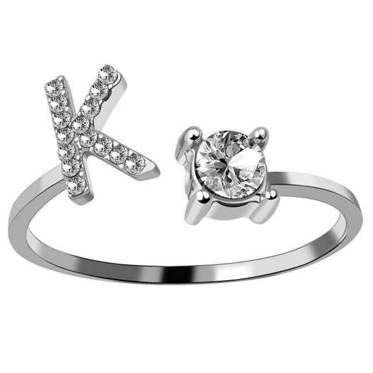 AURA Adjustable Initial Diamond Ring