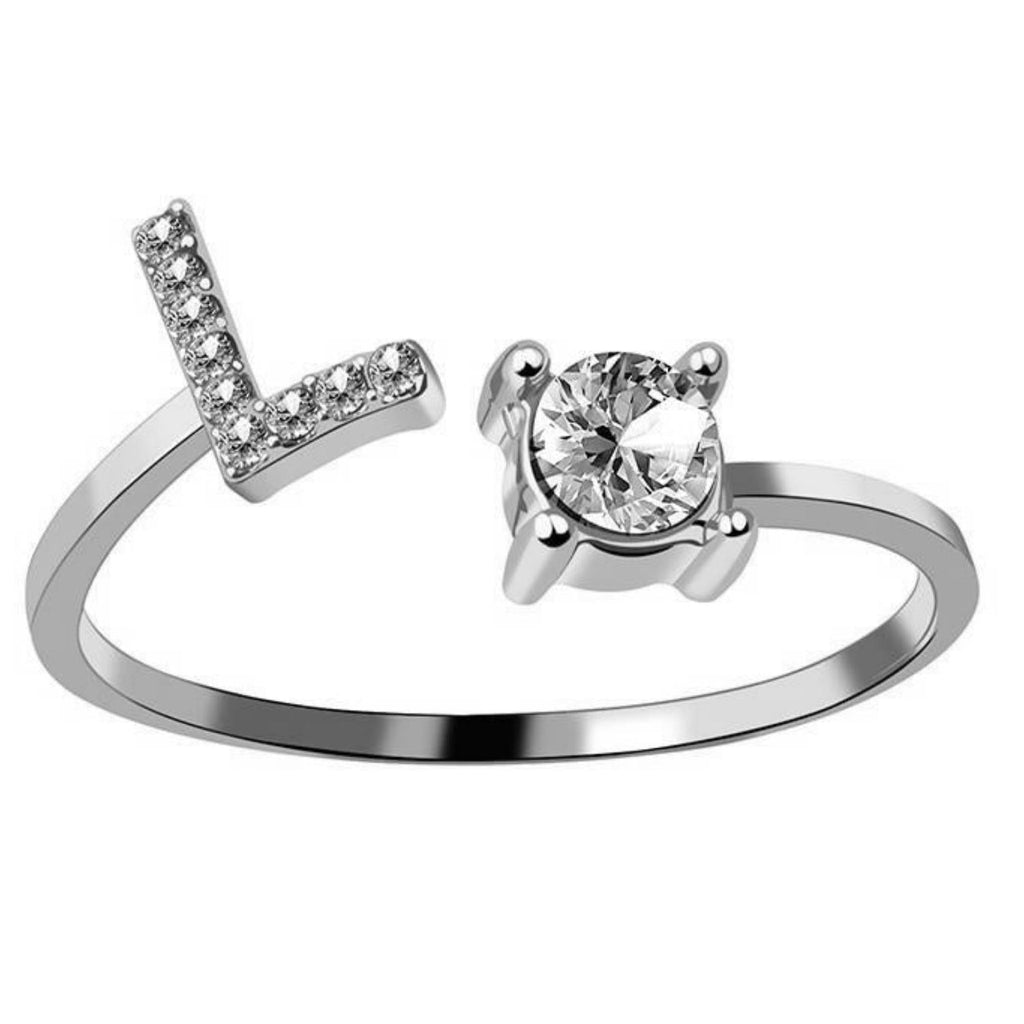 AURA Adjustable Initial Diamond Ring