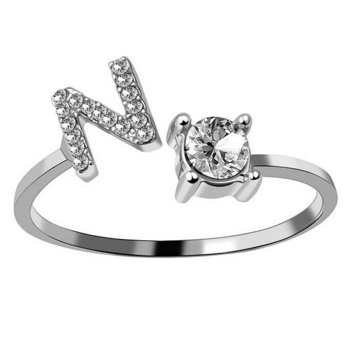 AURA Adjustable Initial Diamond Ring