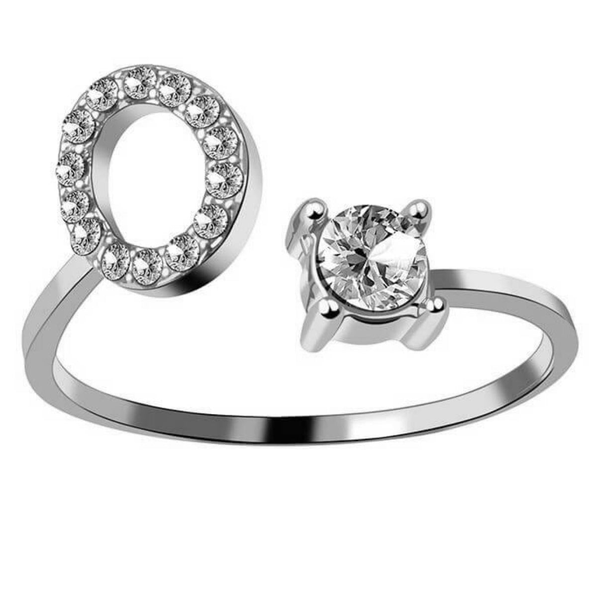 AURA Adjustable Initial Diamond Ring