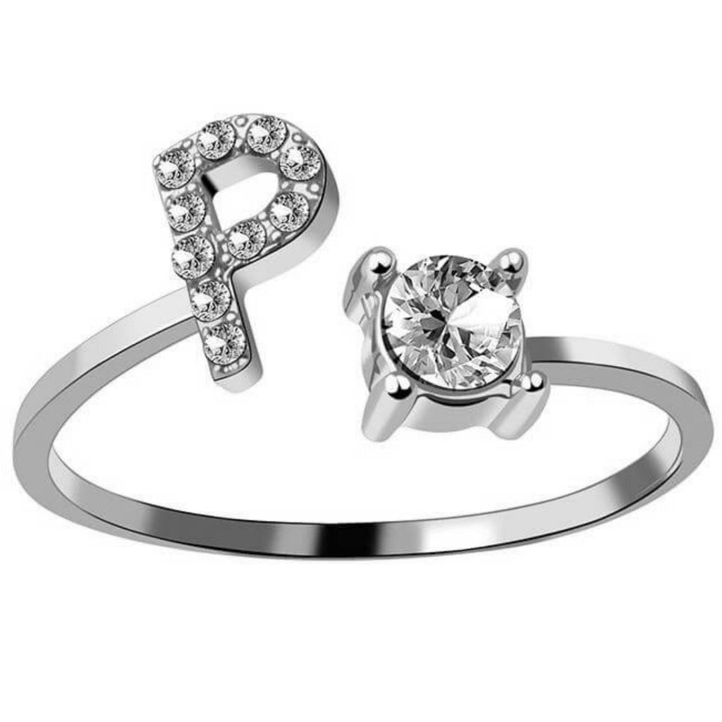 AURA Adjustable Initial Diamond Ring