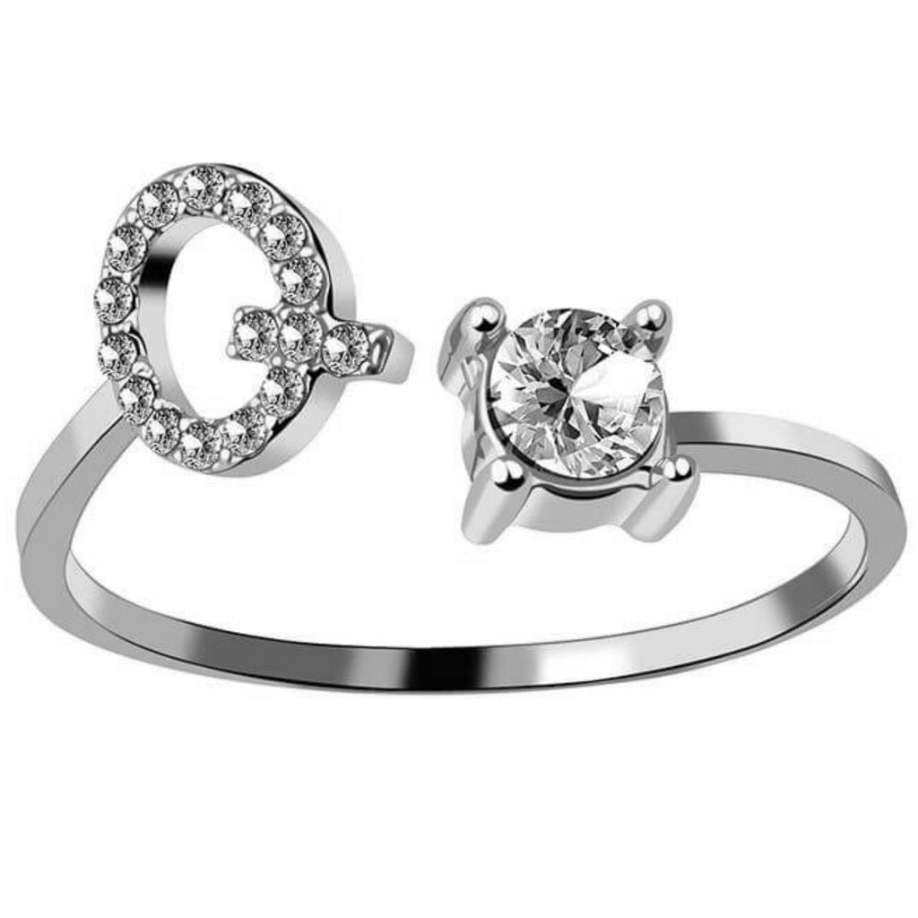 AURA Adjustable Initial Diamond Ring