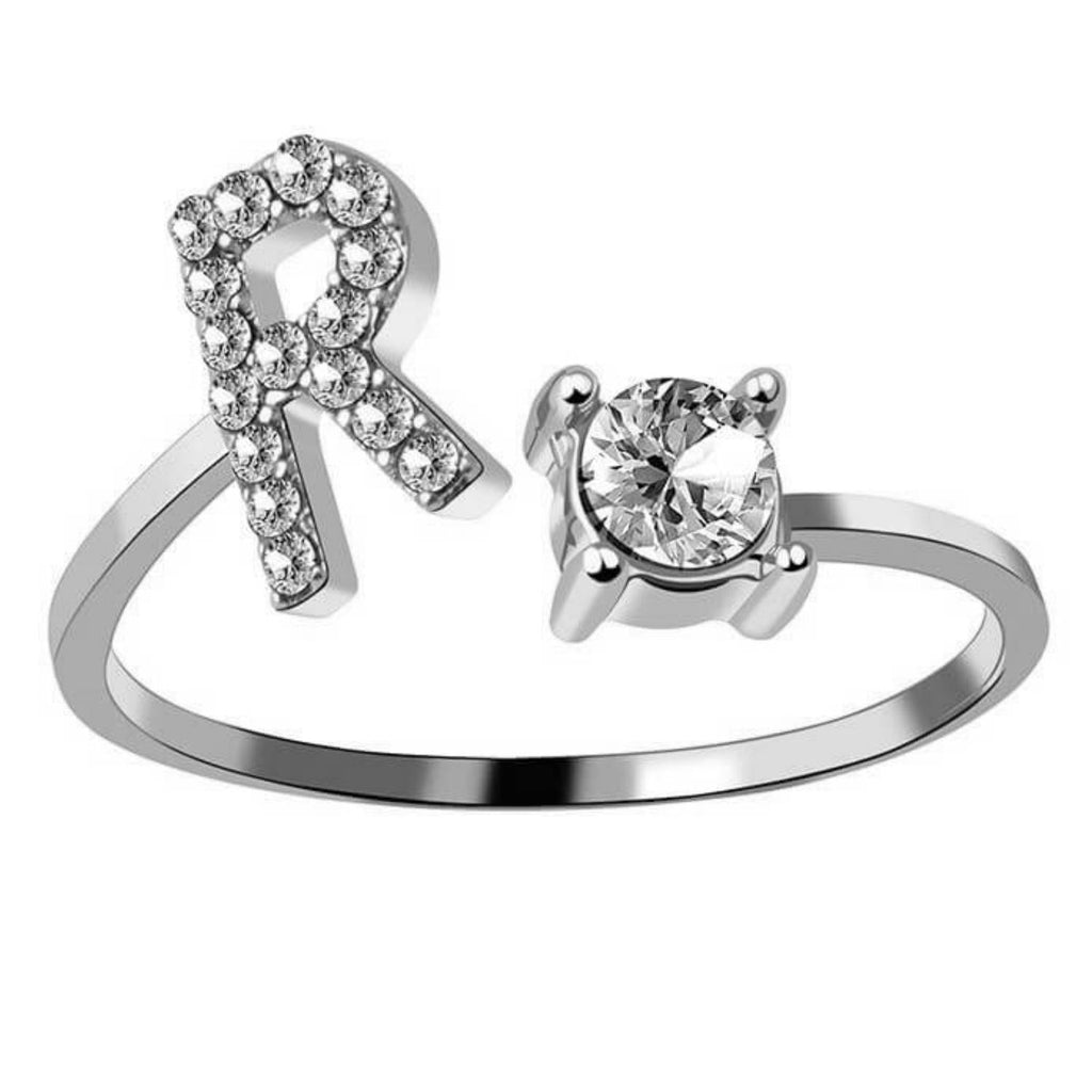 AURA Adjustable Initial Diamond Ring