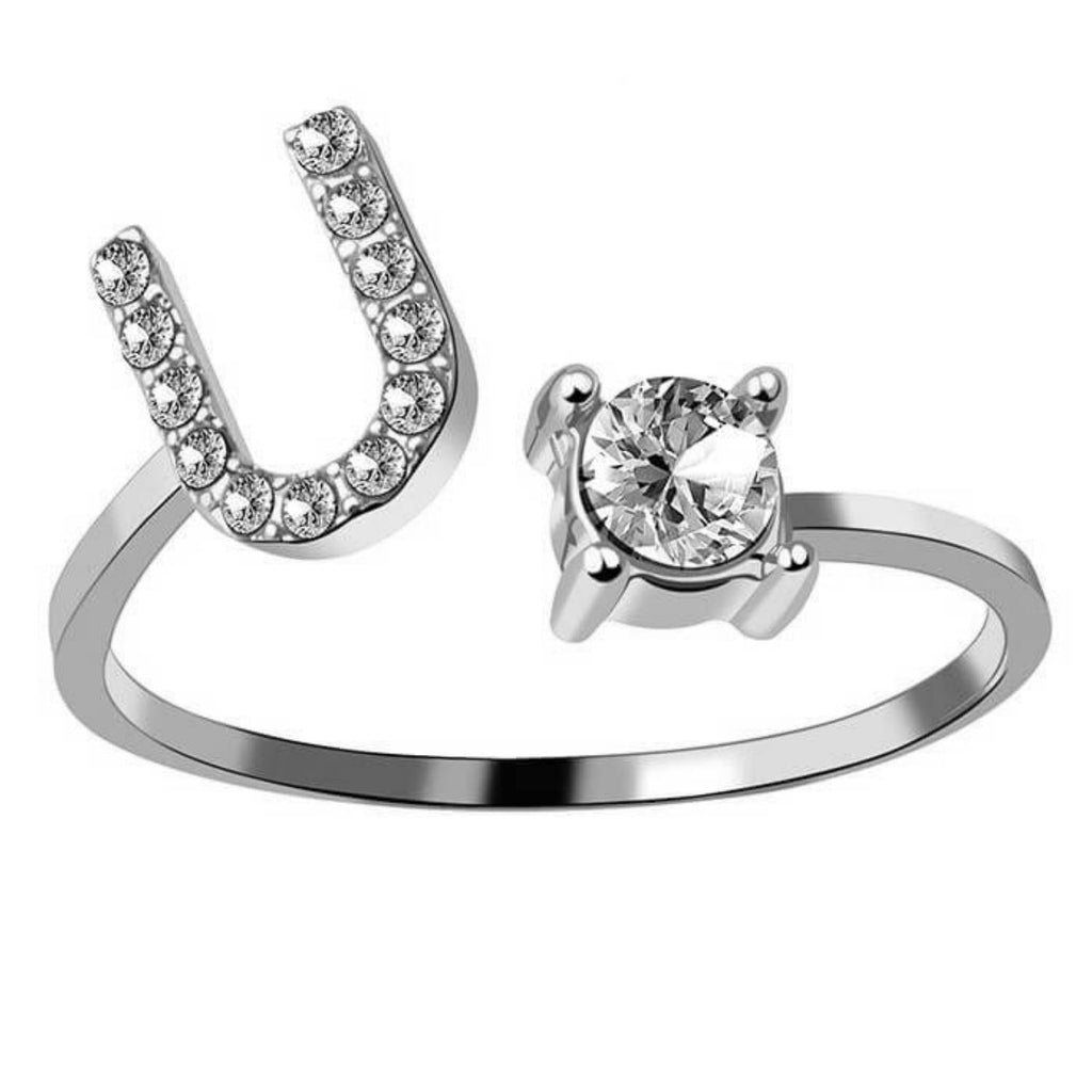 AURA Adjustable Initial Diamond Ring