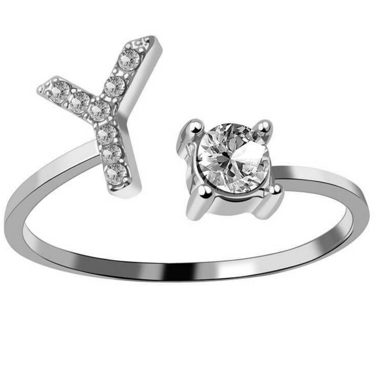 AURA Adjustable Initial Diamond Ring
