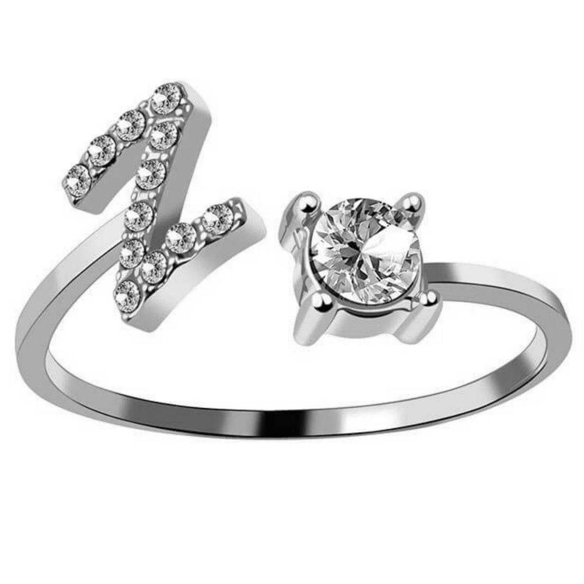 AURA Adjustable Initial Diamond Ring