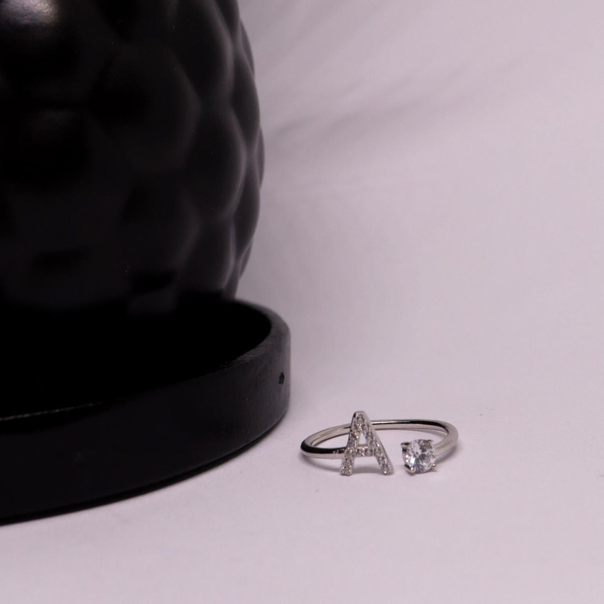 AURA Adjustable Initial Diamond Ring
