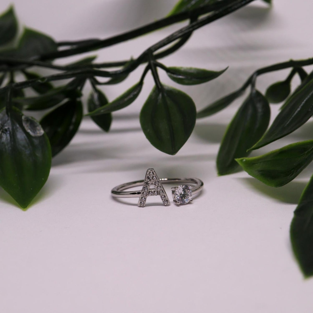 AURA Adjustable Initial Diamond Ring