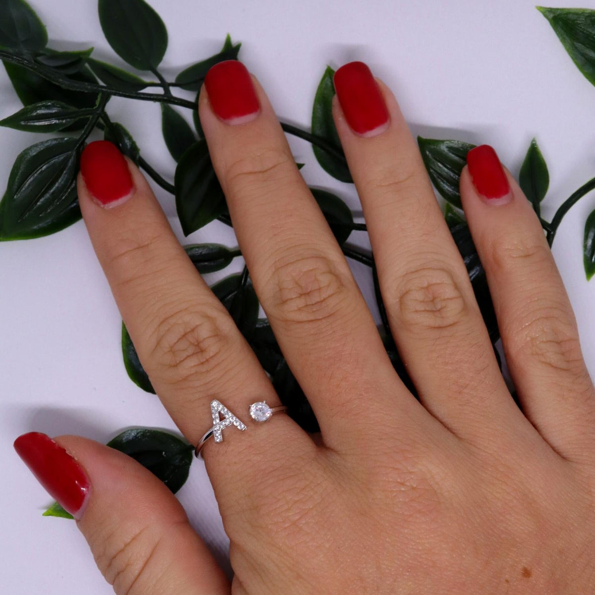 AURA Adjustable Initial Diamond Ring
