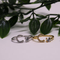 AURA Adjustable Initial Diamond Ring
