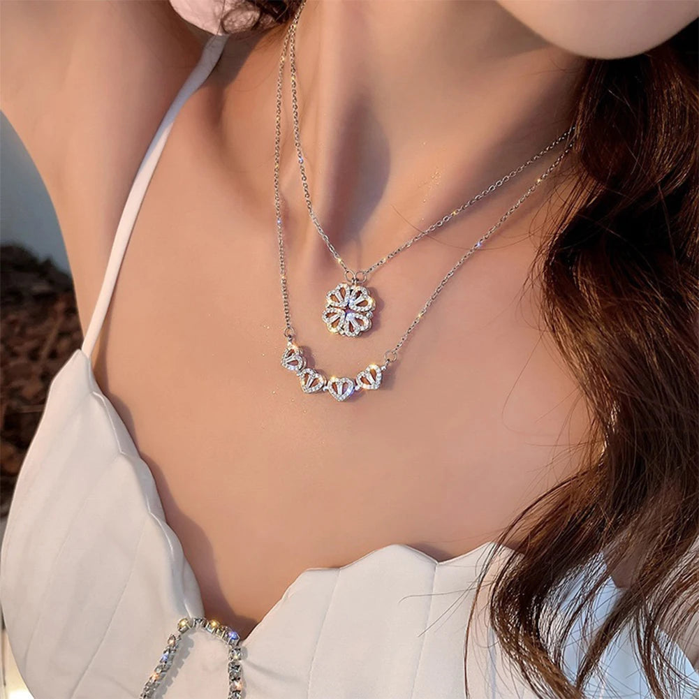 Four-leaf Clovers Pendant Necklace