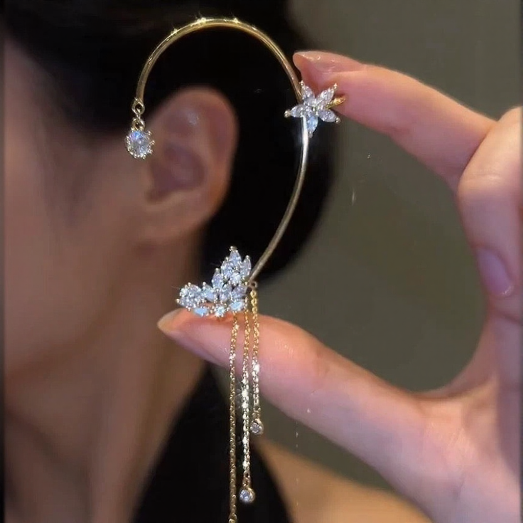 Aurora Butterfly Tassel Earrings