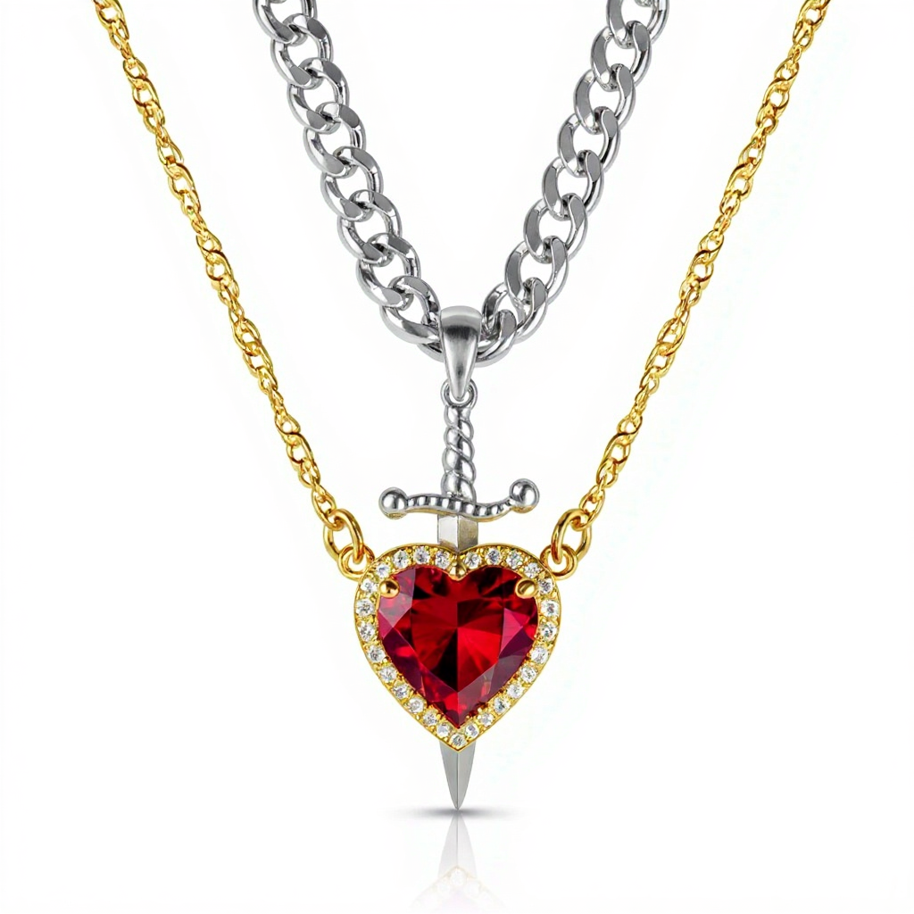 Heart & Sword Necklace – Love Meets Strength