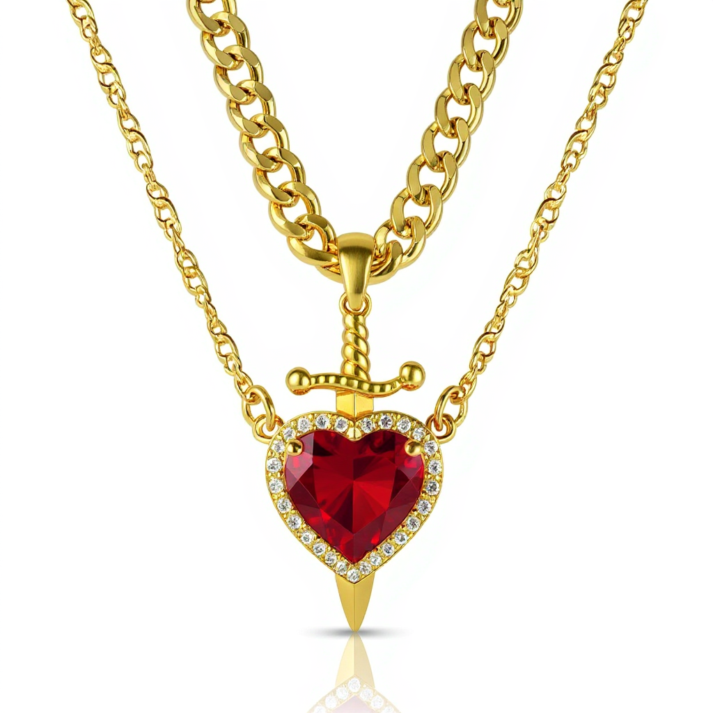 Heart & Sword Necklace – Love Meets Strength