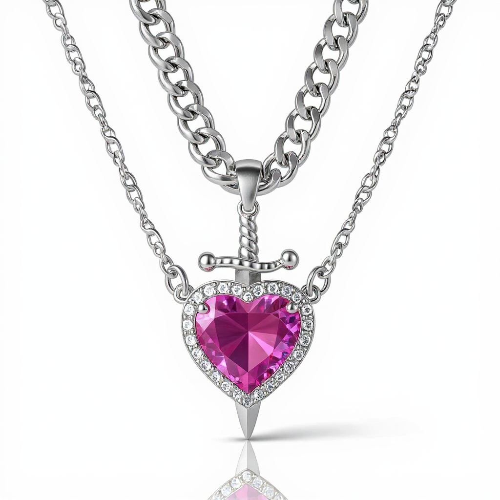 Heart & Sword Necklace – Love Meets Strength