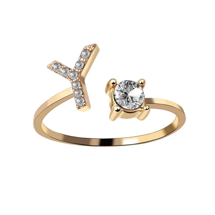 AURA Adjustable Initial Diamond Ring