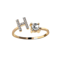 AURA Adjustable Initial Diamond Ring
