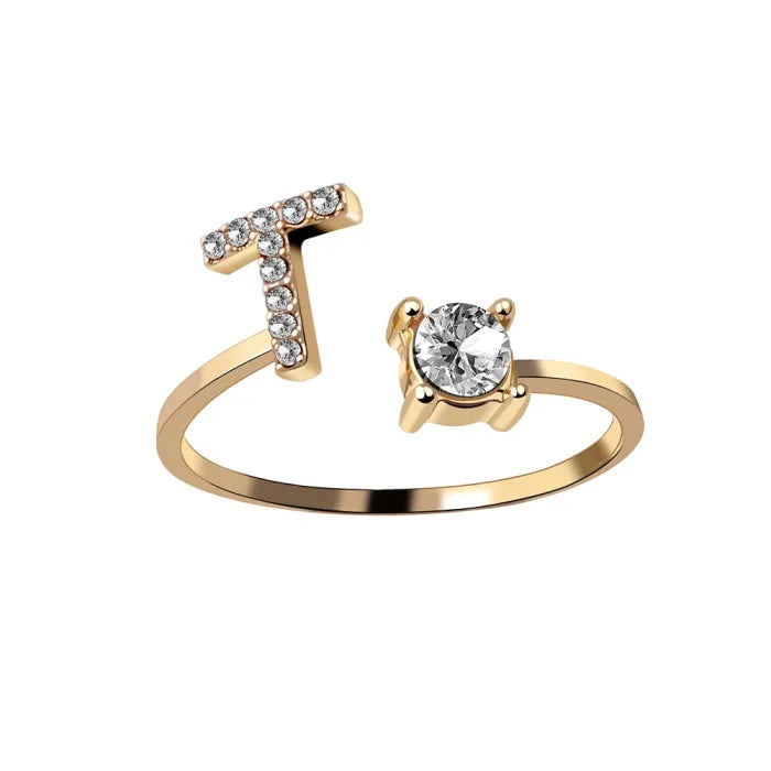 AURA Adjustable Initial Diamond Ring