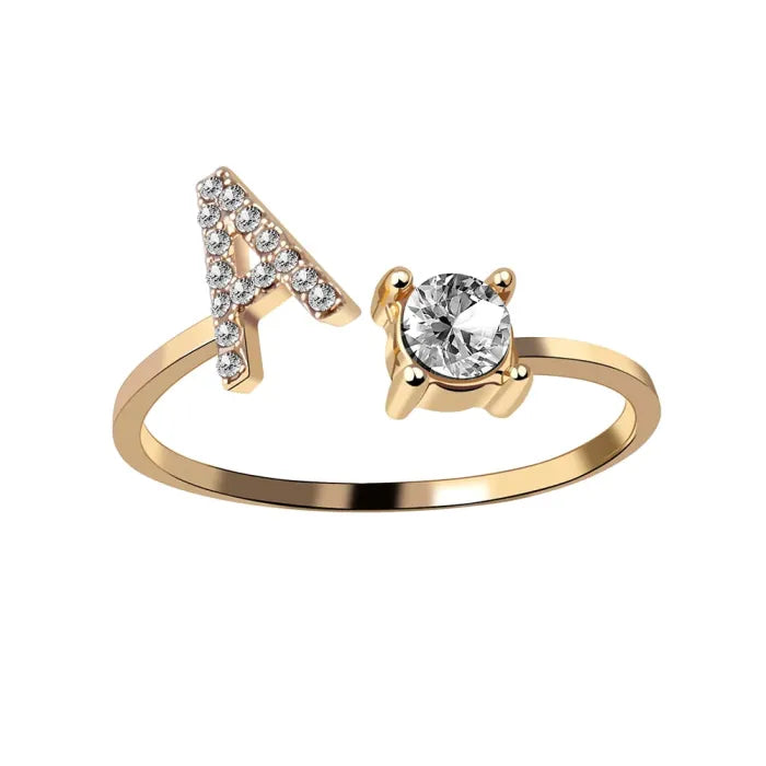 AURA Adjustable Initial Diamond Ring