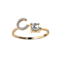 AURA Adjustable Initial Diamond Ring
