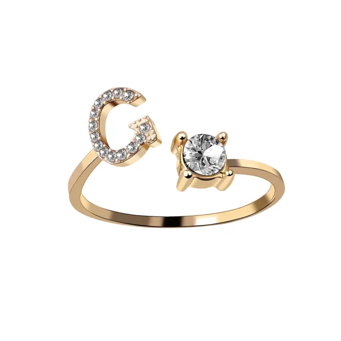 AURA Adjustable Initial Diamond Ring