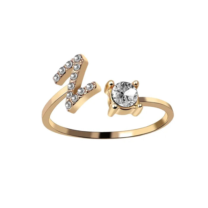 AURA Adjustable Initial Diamond Ring