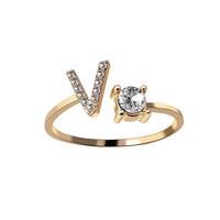 AURA Adjustable Initial Diamond Ring