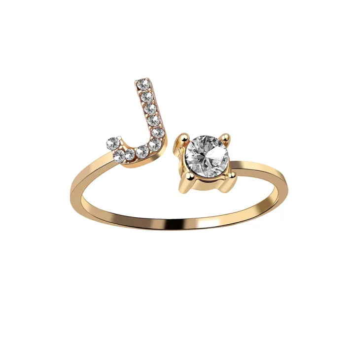 AURA Adjustable Initial Diamond Ring