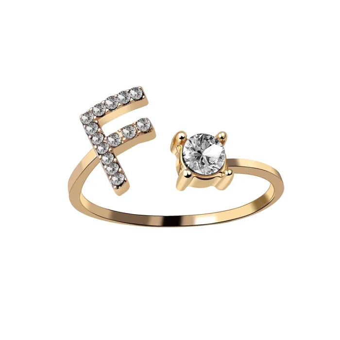 AURA Adjustable Initial Diamond Ring
