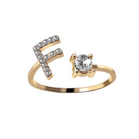 AURA Adjustable Initial Diamond Ring