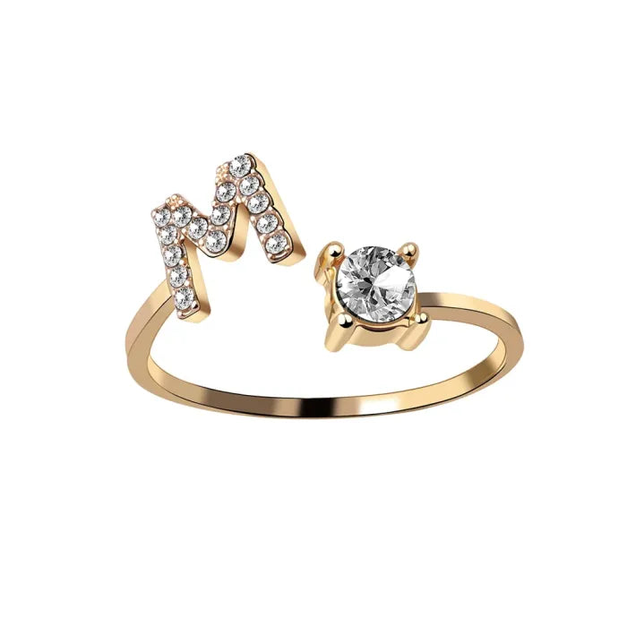 AURA Adjustable Initial Diamond Ring