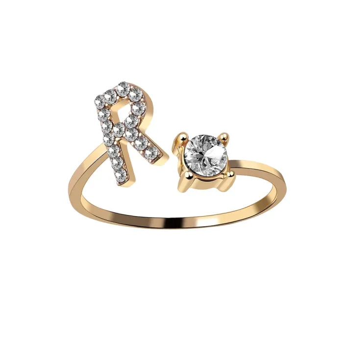 AURA Adjustable Initial Diamond Ring
