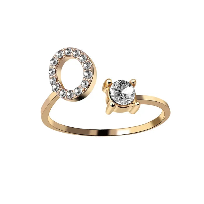 AURA Adjustable Initial Diamond Ring