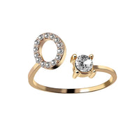 AURA Adjustable Initial Diamond Ring
