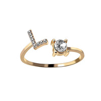 AURA Adjustable Initial Diamond Ring