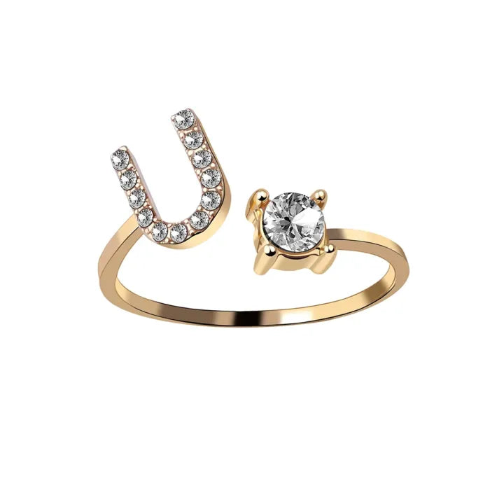 AURA Adjustable Initial Diamond Ring