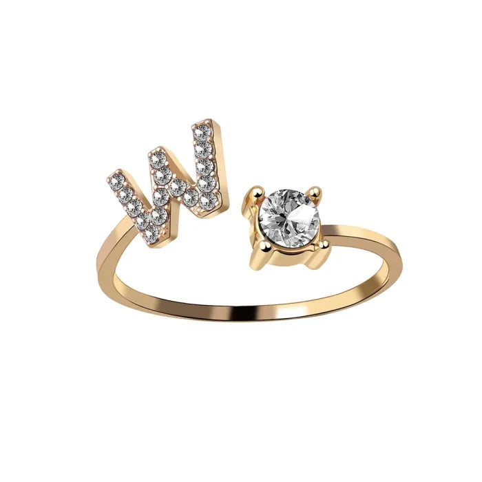 AURA Adjustable Initial Diamond Ring