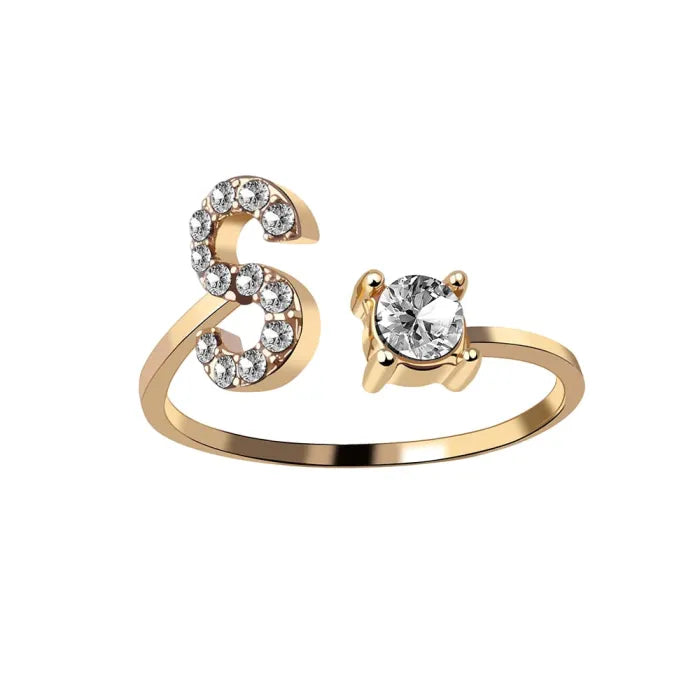 AURA Adjustable Initial Diamond Ring