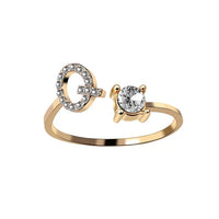 AURA Adjustable Initial Diamond Ring
