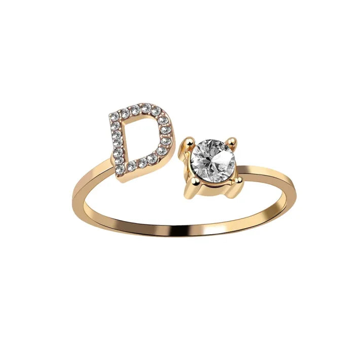 AURA Adjustable Initial Diamond Ring