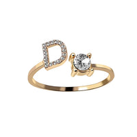 AURA Adjustable Initial Diamond Ring