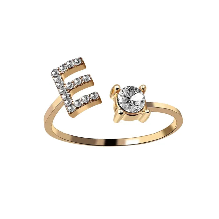AURA Adjustable Initial Diamond Ring