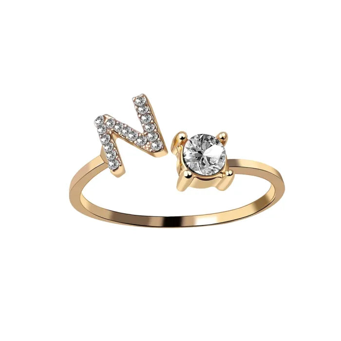 AURA Adjustable Initial Diamond Ring