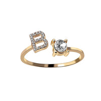 AURA Adjustable Initial Diamond Ring