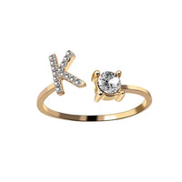 AURA Adjustable Initial Diamond Ring